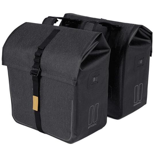 Basil Urban Dry borsa doppia 50 L per portapacchi — impermeabile grigio.