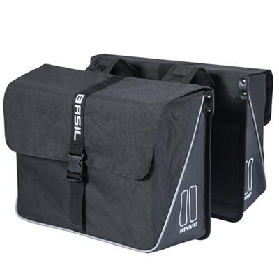 Basil forte dubbele fietstas. waterafstotend. 35l. zwart