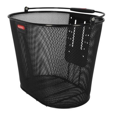 Klickfix Vorderradkorb Oval Plus 36x27x25cm.schwarz.engmaschig.o. Adapter