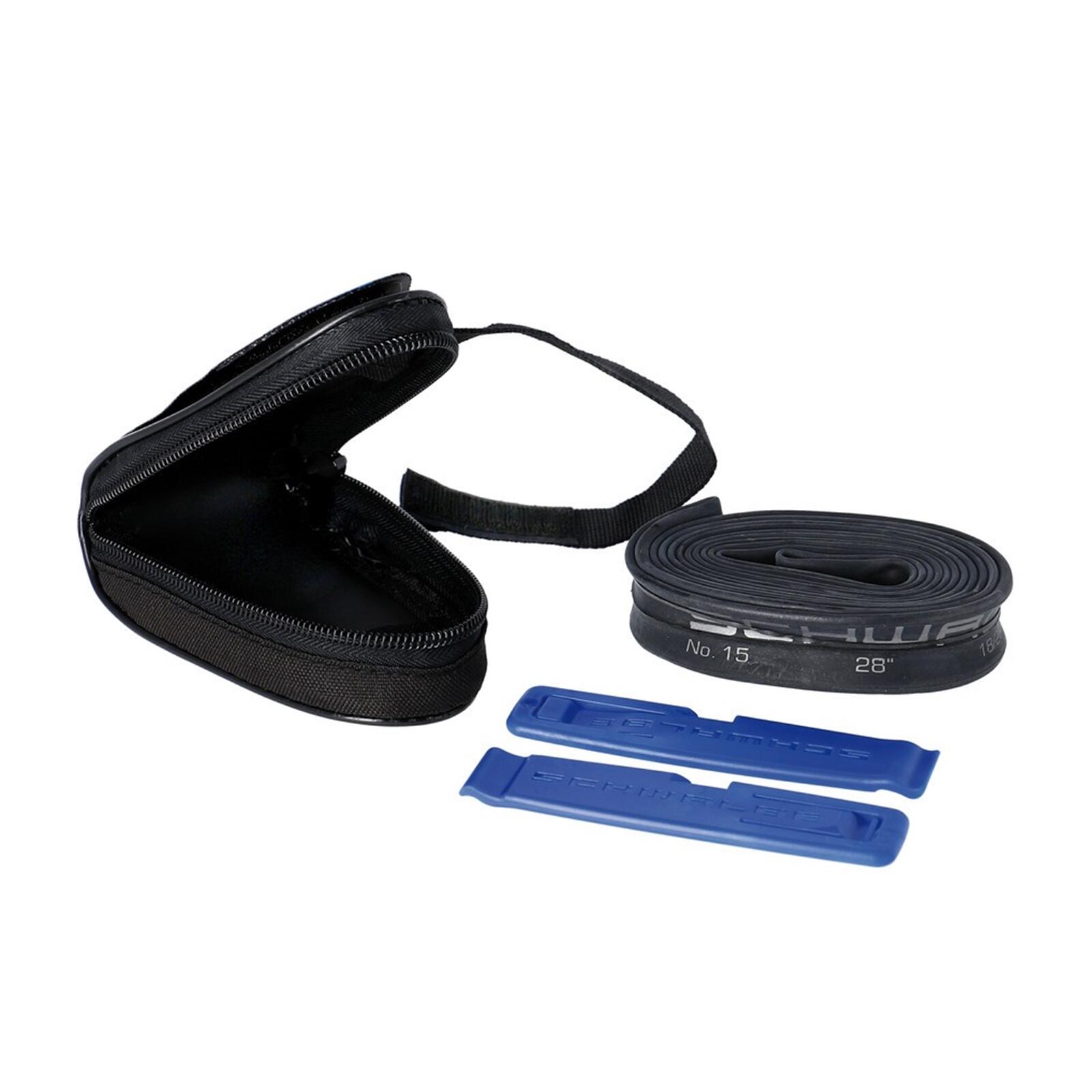 Schwalbe - Sacoche De Selle Schwalbe Route Valve Presta Sv15 + 2 Démonte-pneu - Sacoche Selle Vélo - Bleu|noir - No Size - Decathlon
