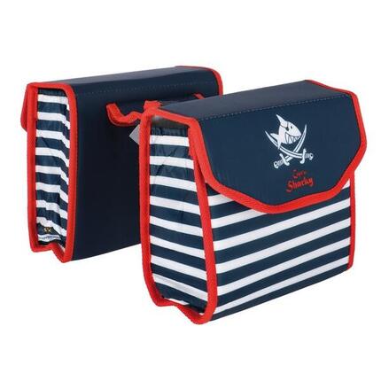 Sacoche double Bike Fashion Capt`n Sharky B230xH200xT80mm, blanc\/bleu\/rouge