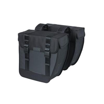 Basil tour dubbele fietstas 35l zwart - perfect voor je boodschappen