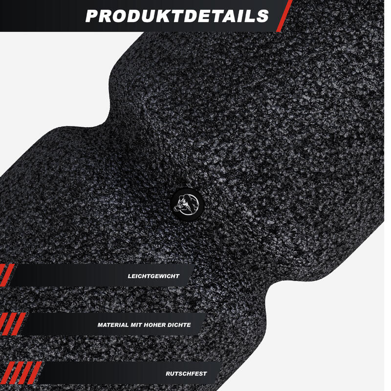 Rola de masaj 38 cm, canelura circumferentiala, negru, Gorilla Sports®