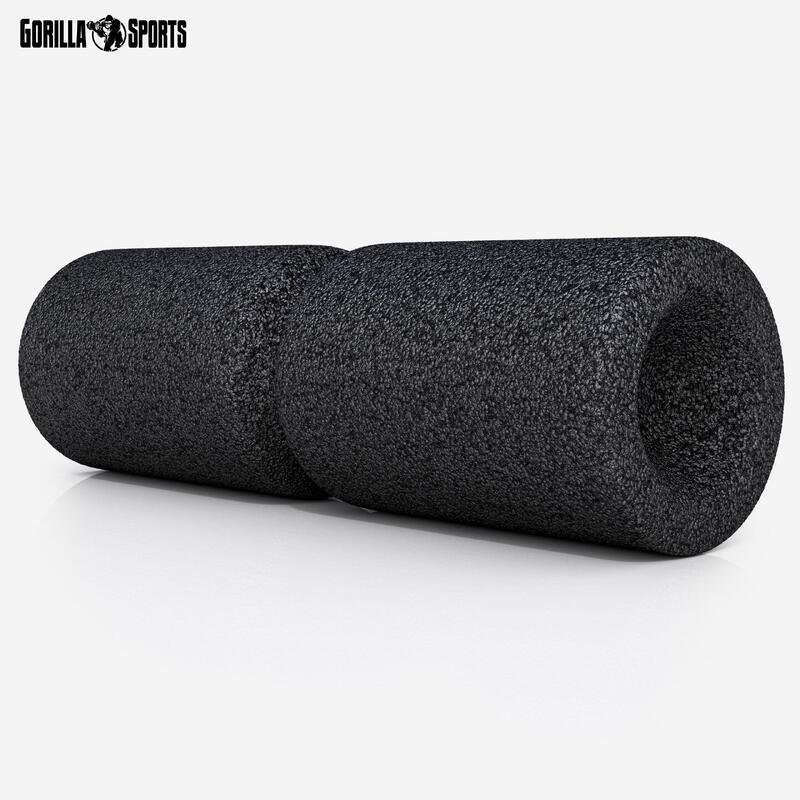 Rola de masaj 38 cm, canelura circumferentiala, negru, Gorilla Sports®