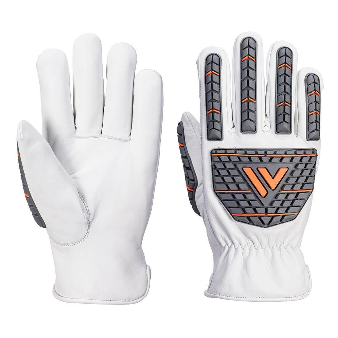 PORTWEST Crosta Di Cuoio Guanti Da Guida Portwest Impact Bianco