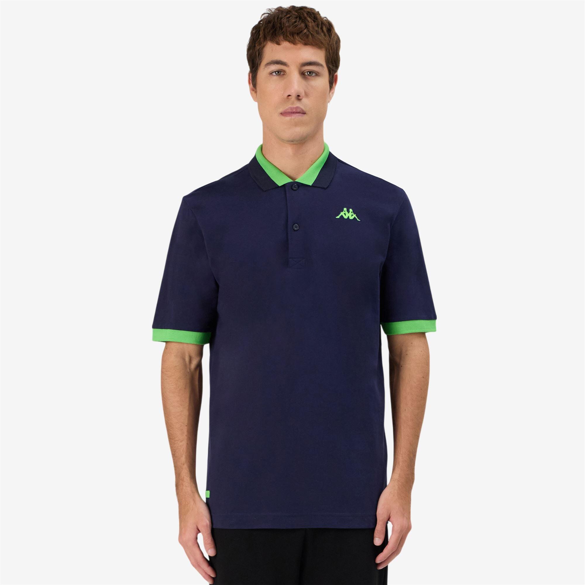 Polo da uomo in cotone blu da sportivo 4/7