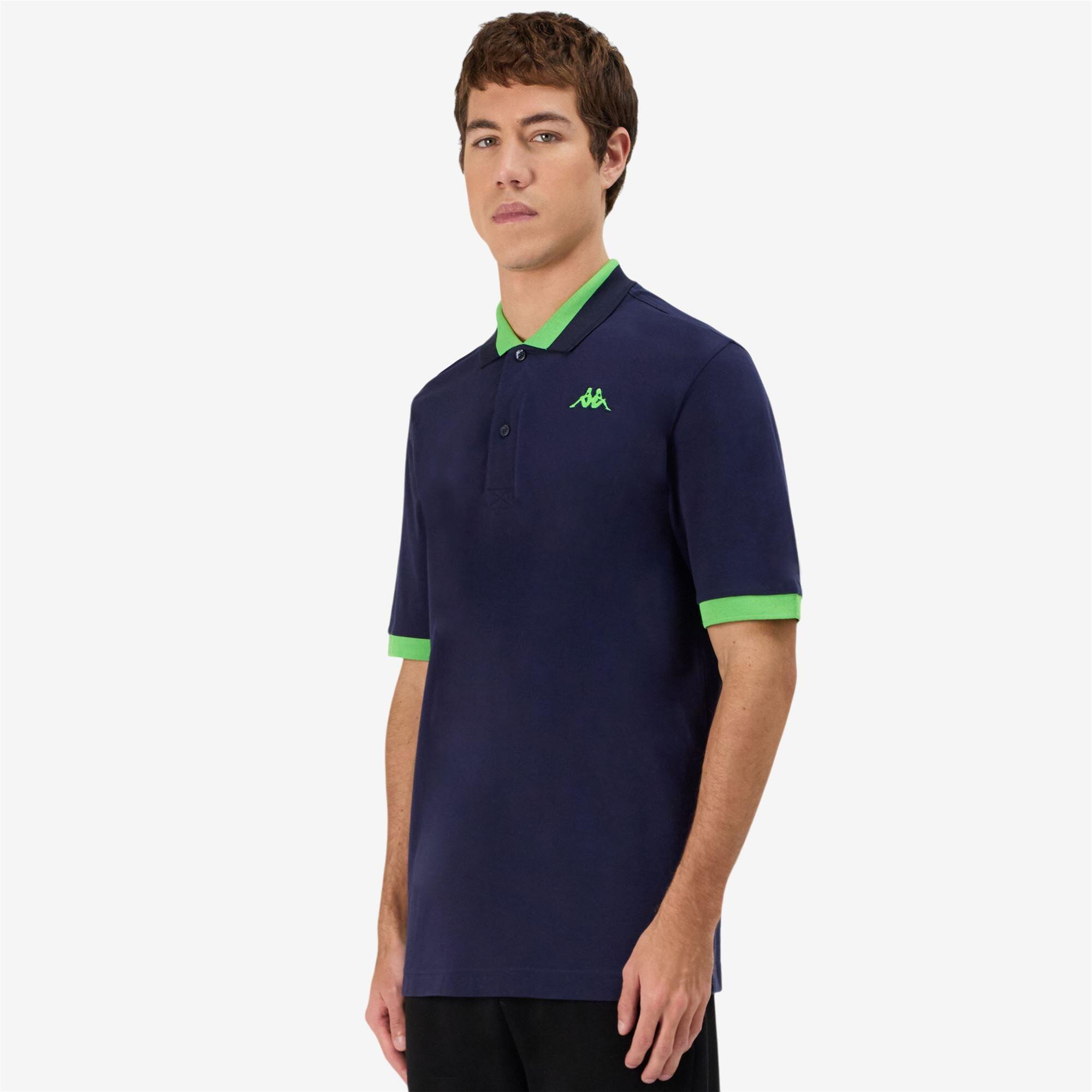 Polo da uomo in cotone blu da sportivo 5/7