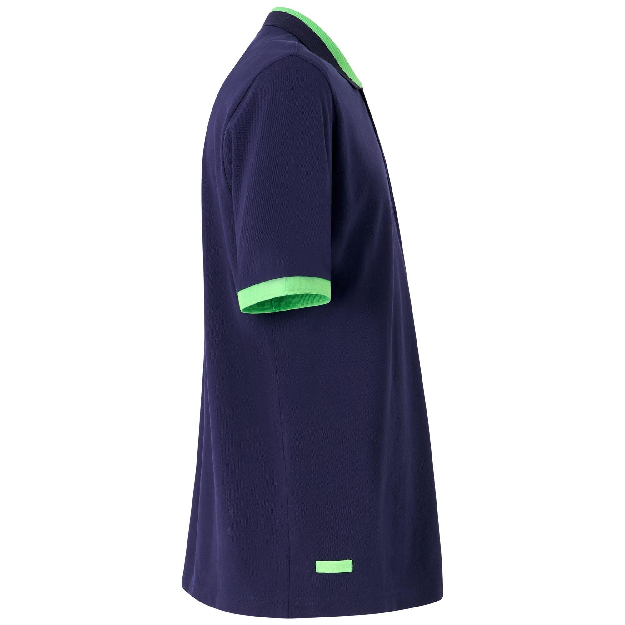 Polo da uomo in cotone blu da sportivo 2/7