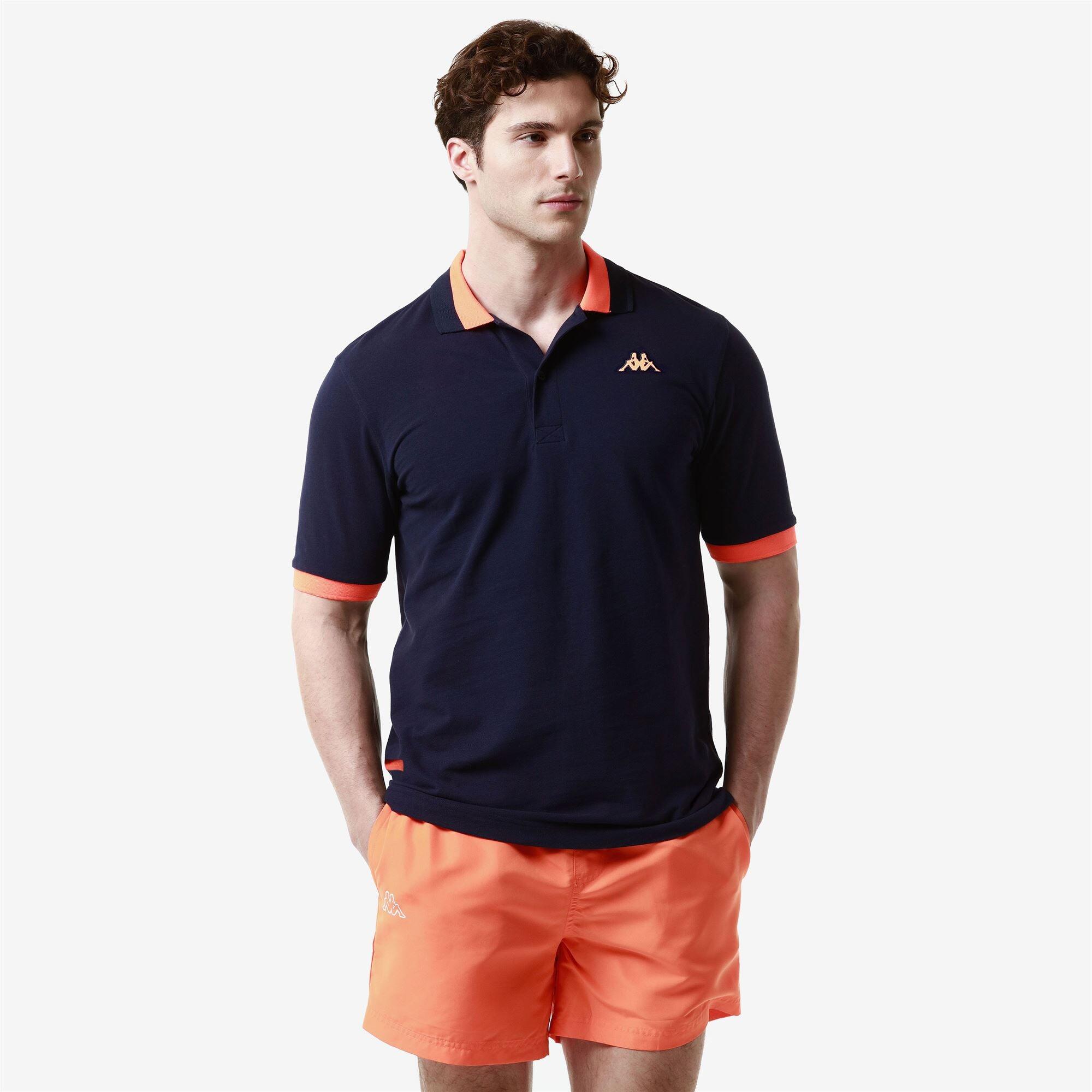 Polo da uomo in cotone blu da sportivo 6/7