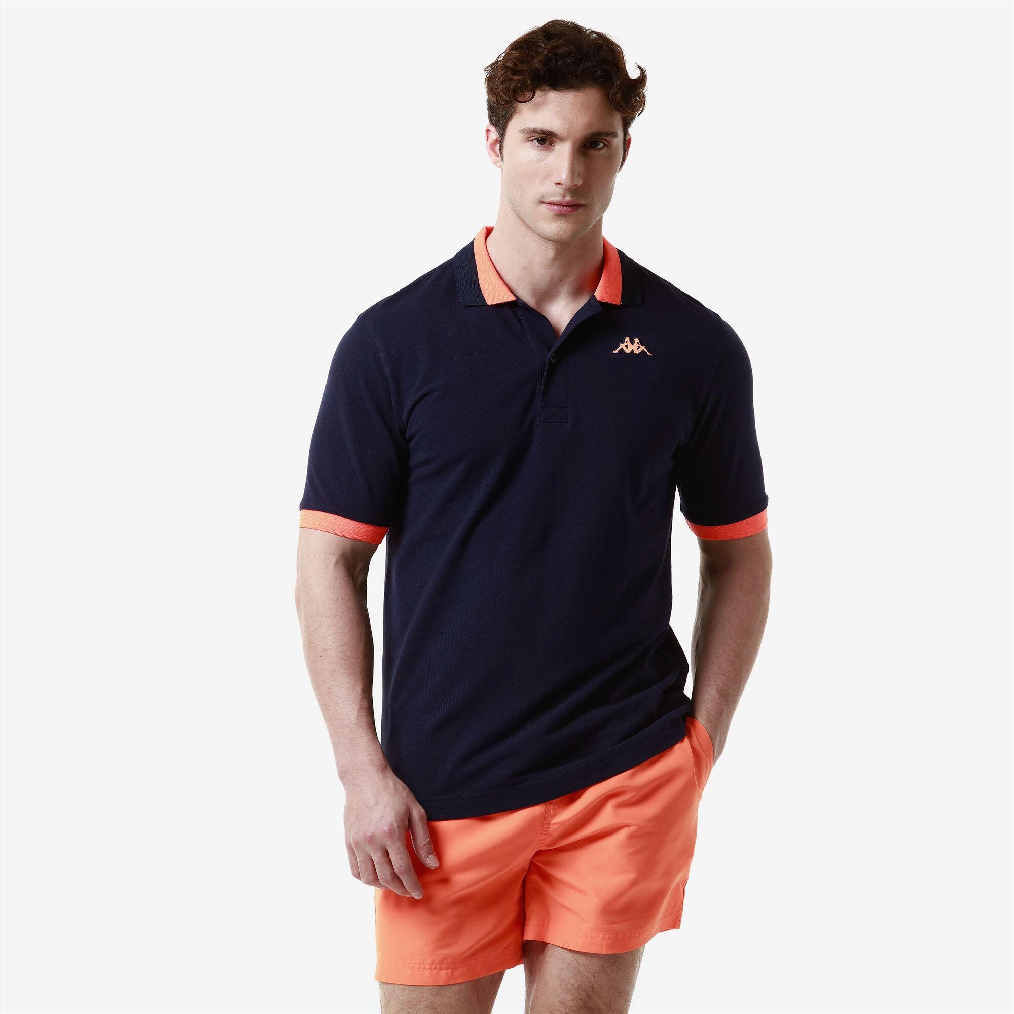 Polo da uomo in cotone blu da sportivo 5/7