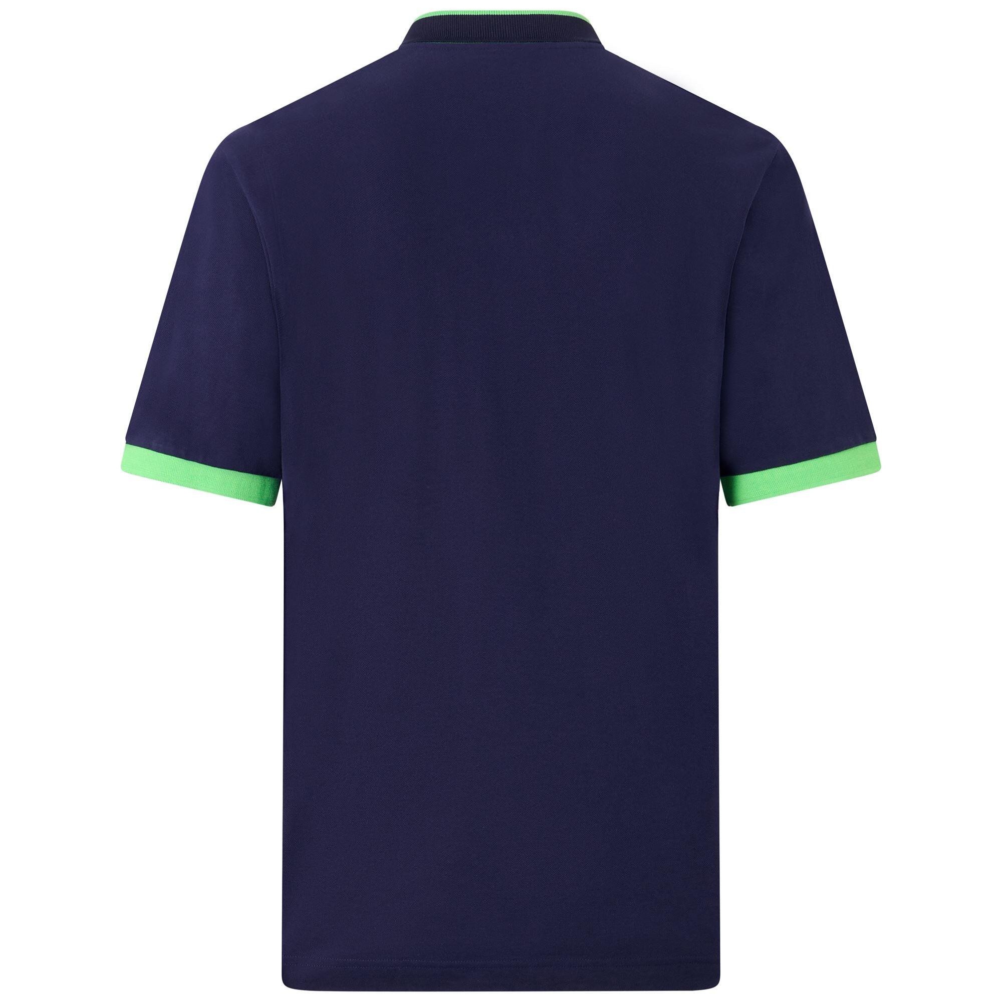 Polo da uomo in cotone blu da sportivo 3/7