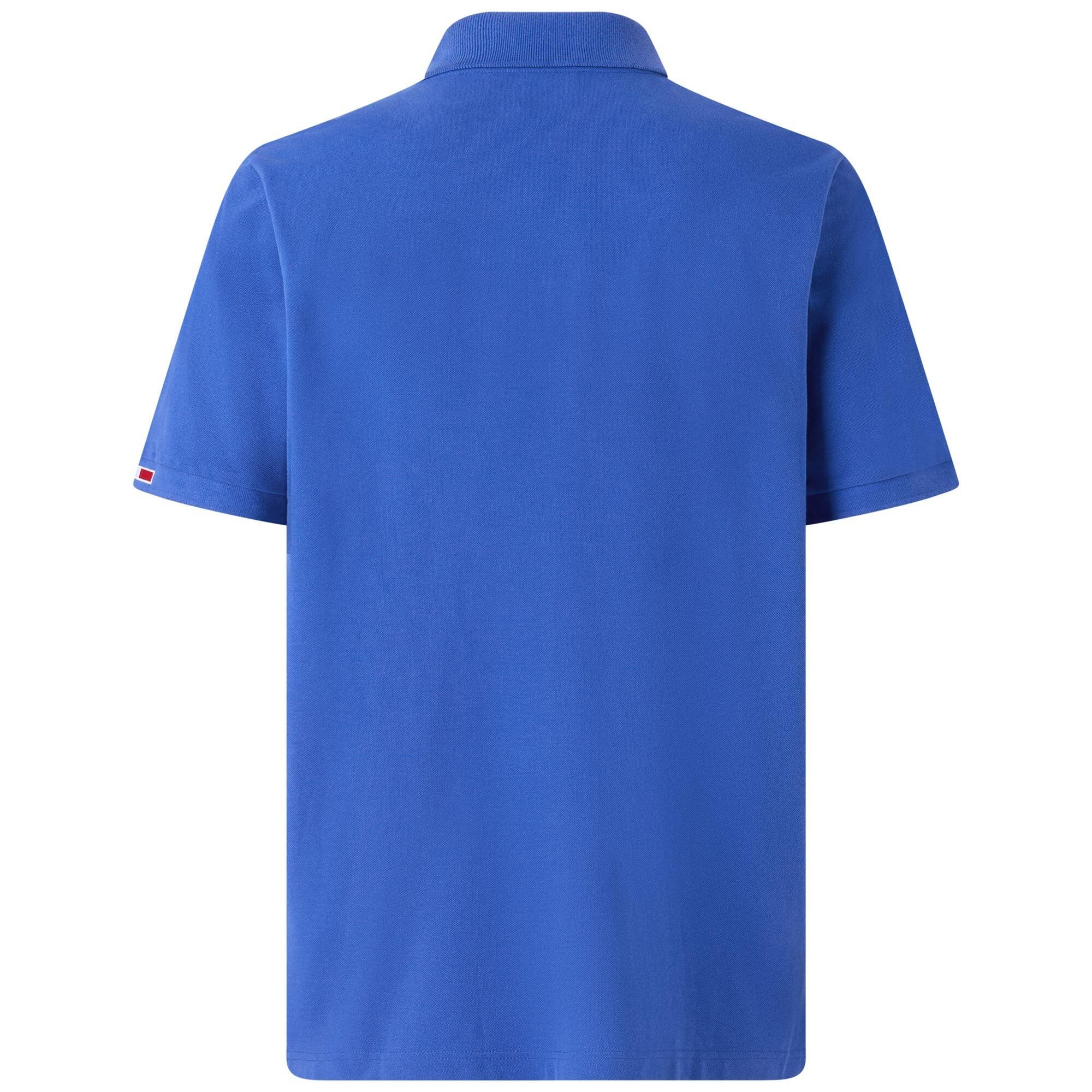 Polo da uomo in cotone blu da sportivo 3/7