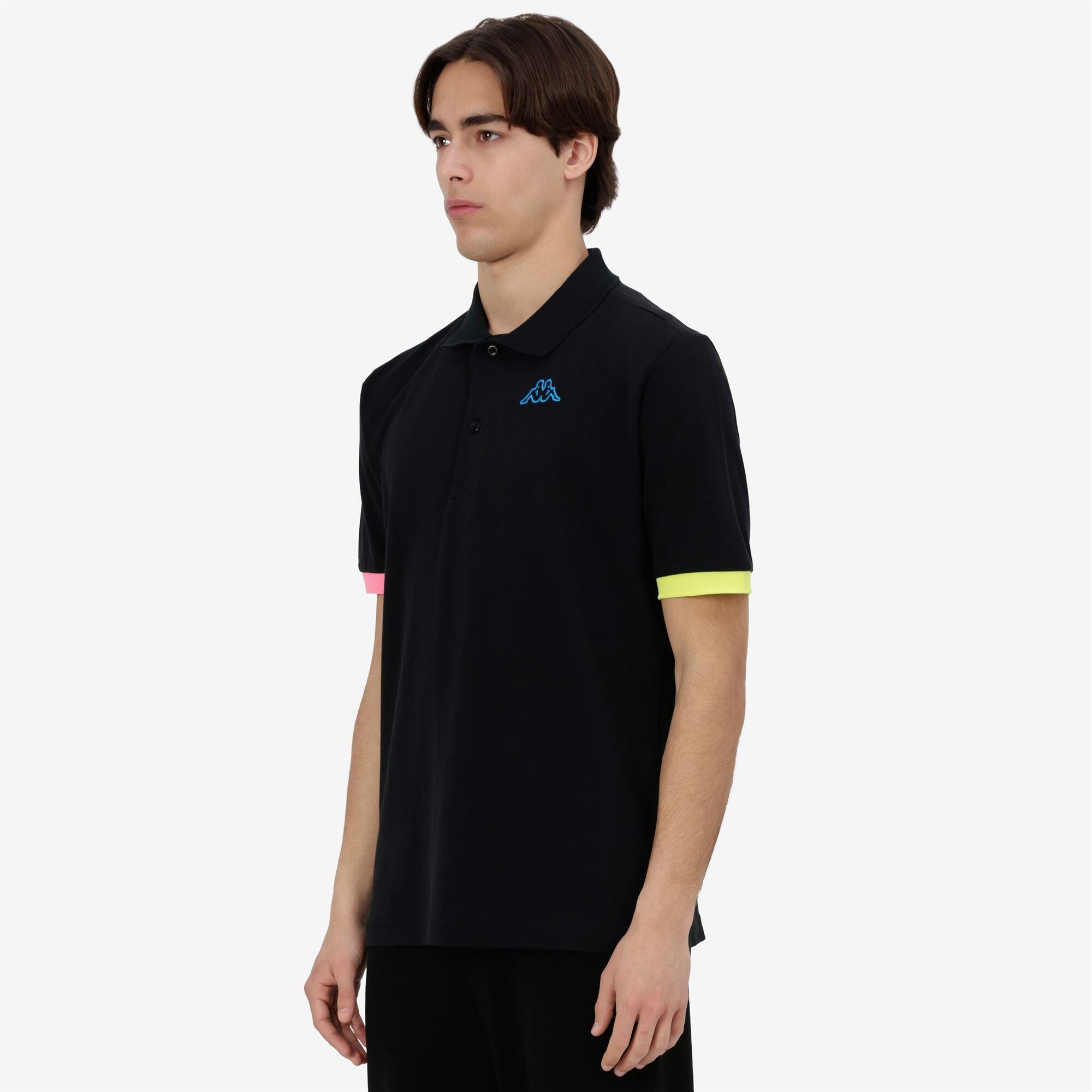 Polo da uomo in cotone nero da sportivo 5/7