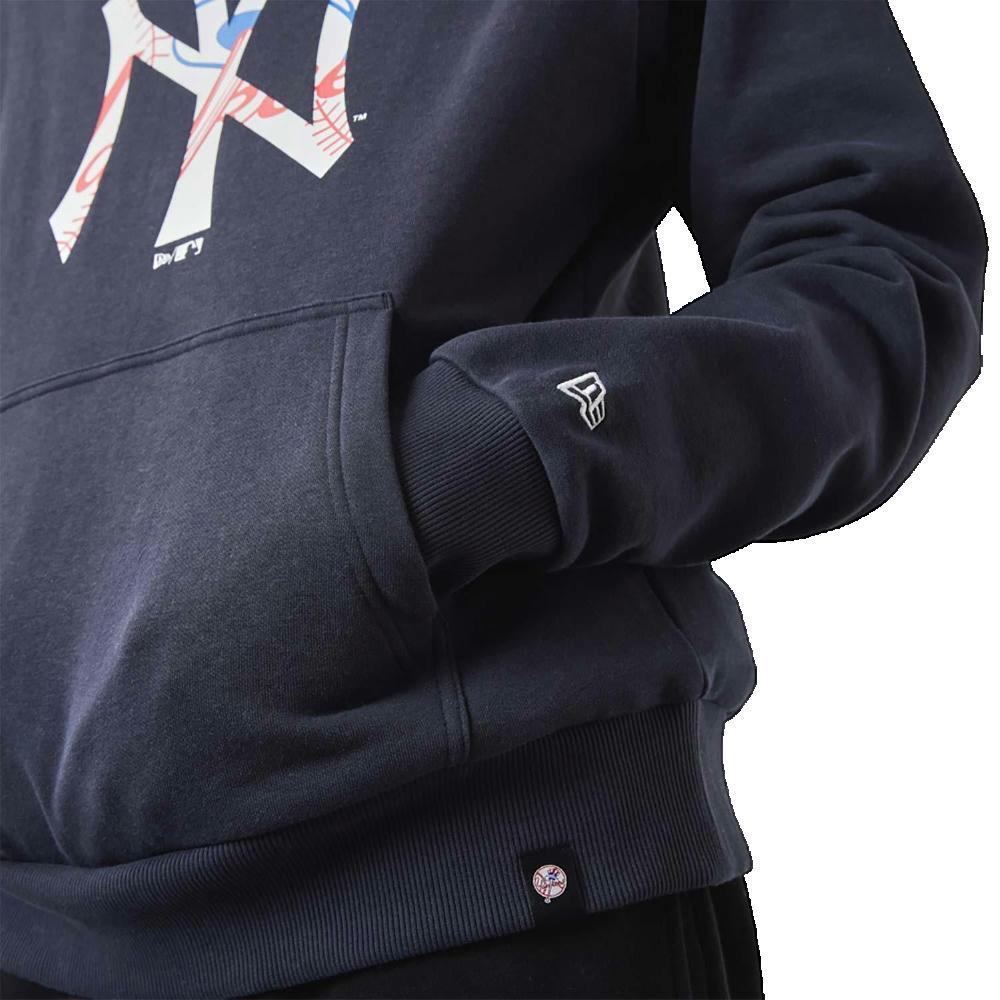 Sweatshirt Hommes New Era Mlb Double Logo bleu marine 3/3
