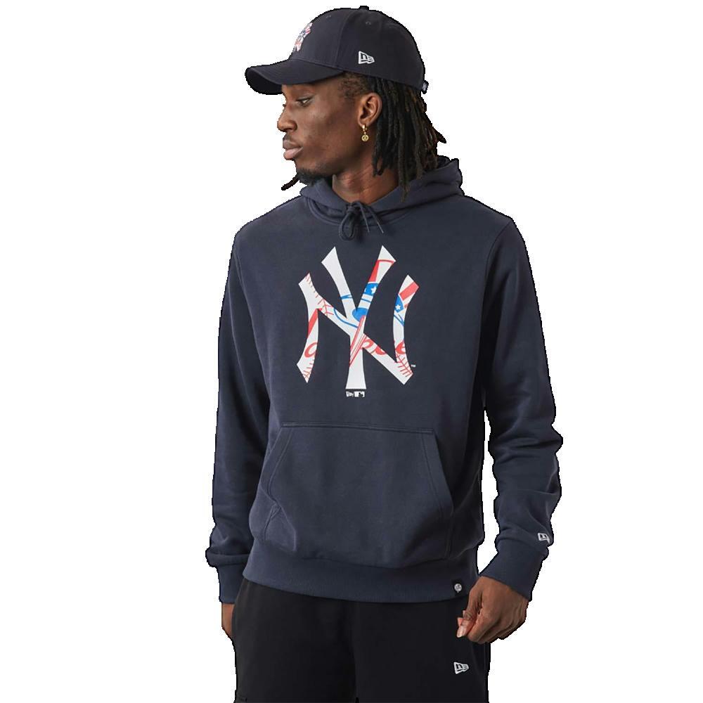 Sweatshirt Hommes New Era Mlb Double Logo bleu marine 1/3
