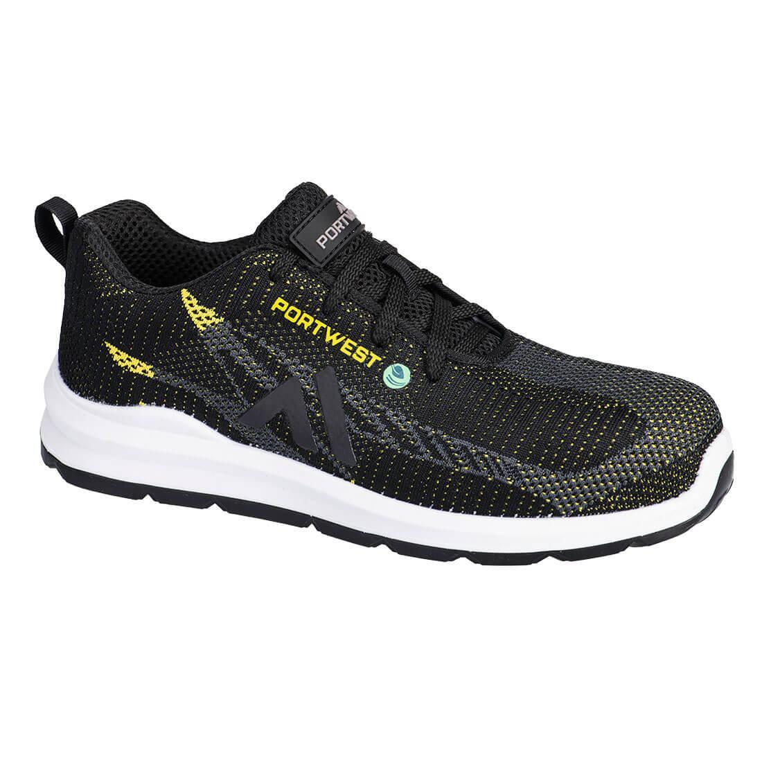 PORTWEST Unisex Adult S1PS SR FO Flyknit Composite Toecap Trainers (Black/Yellow)
