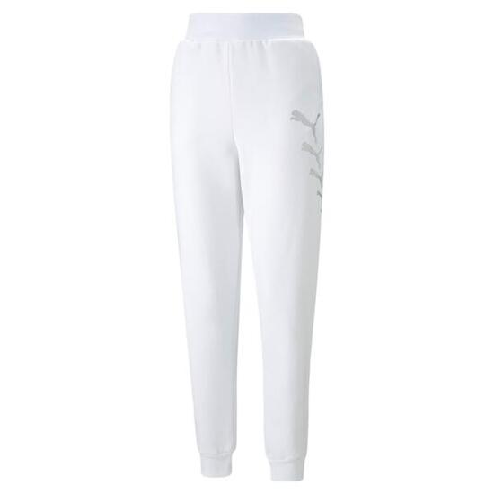 Pantalone Donna Puma Essential+ Metallics Spark Bianco