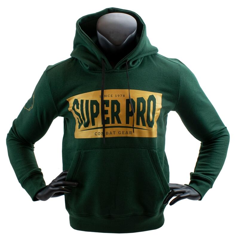 Super Pro Hoodie S.P. Block-Logo Groen/Goud