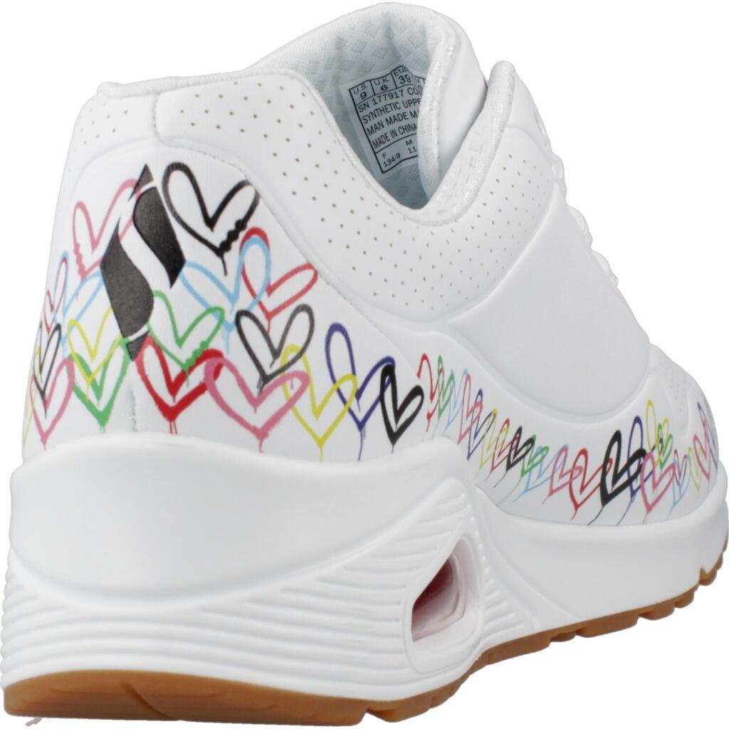 Turnschuhe Skechers Uno - Love All Aroun, Weiß, Damen 3/7