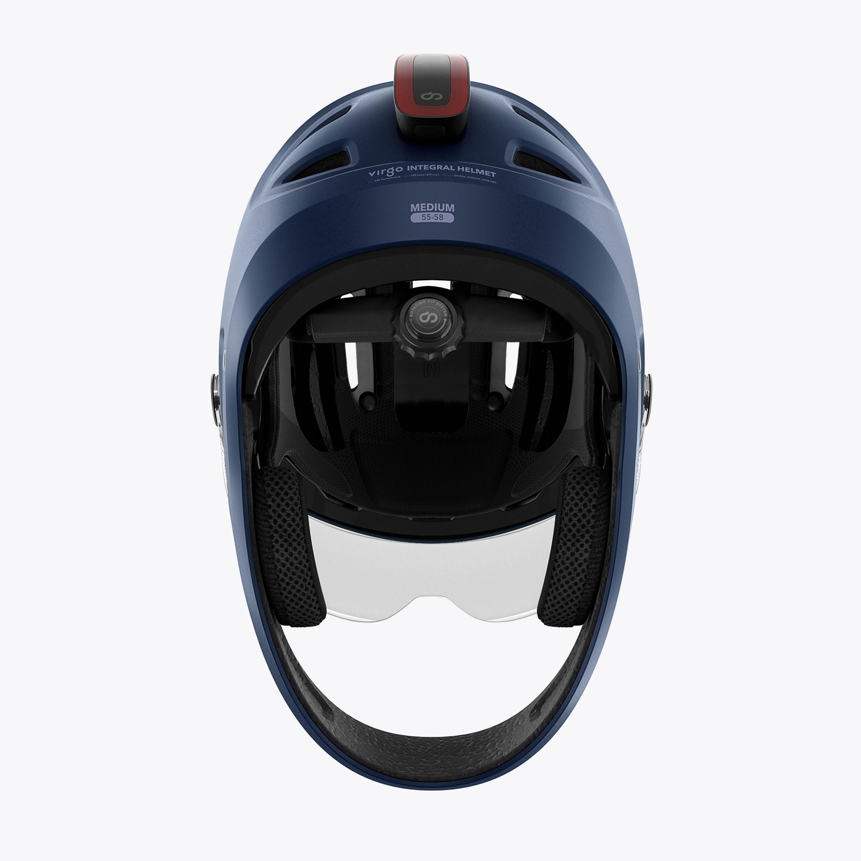 Virgo Integral Azul - Capacete integral urbano com viseira e luz traseira 3/9