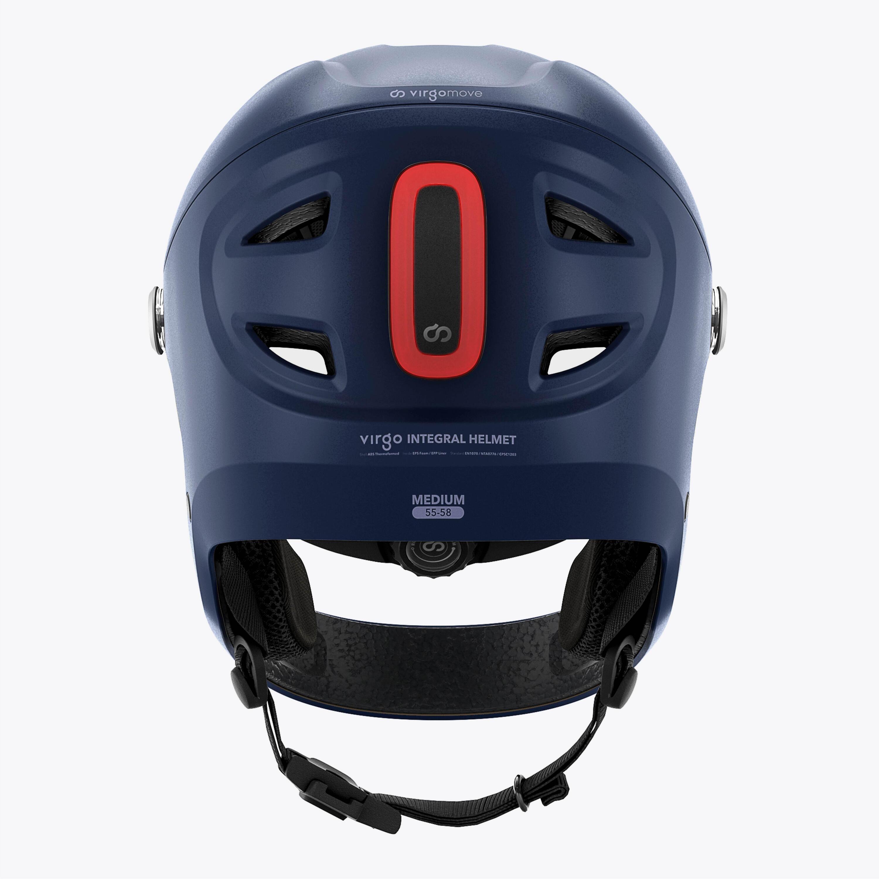 Virgo Integral Azul - Capacete integral urbano com viseira e luz traseira 5/9