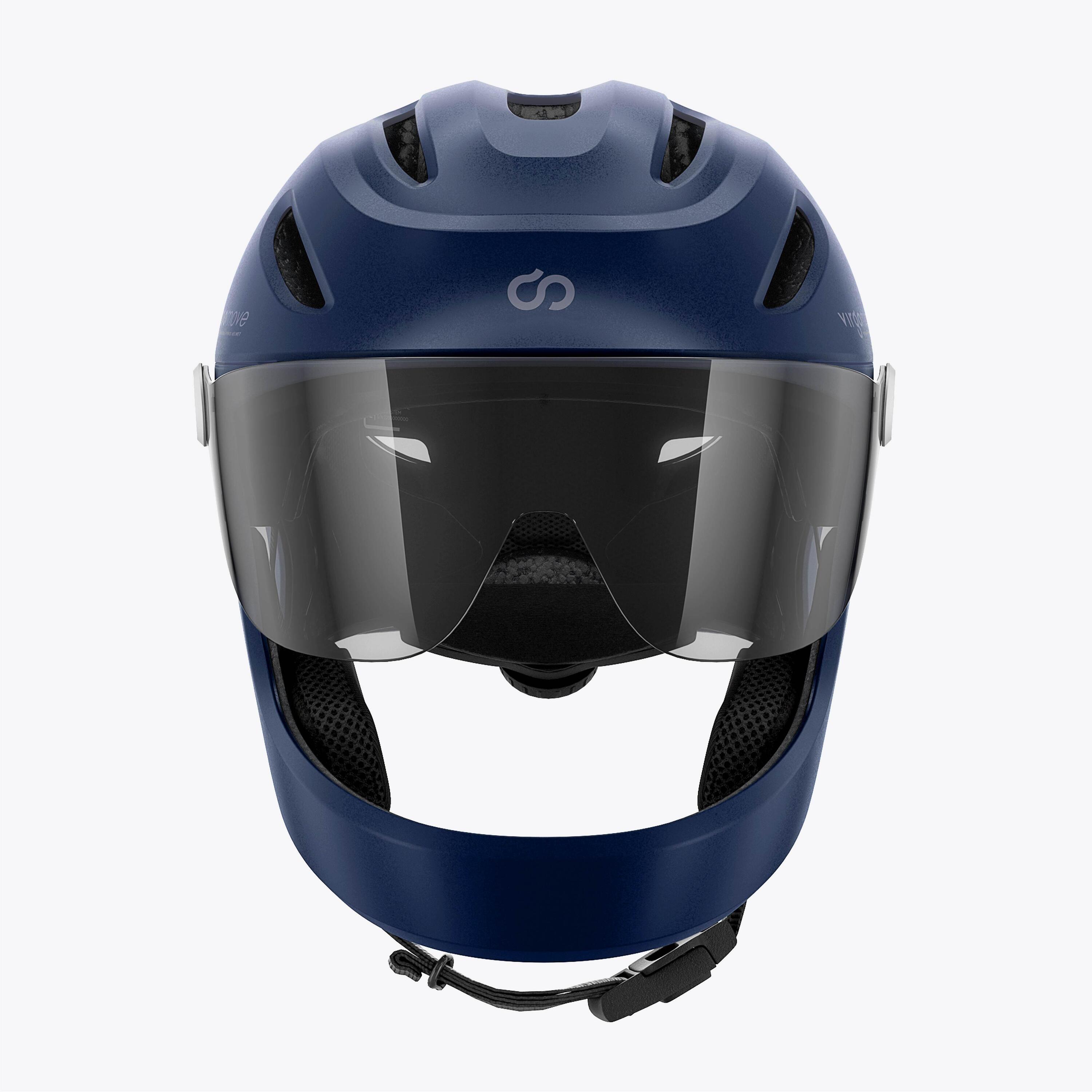 Virgo Integral Azul - Capacete integral urbano com viseira e luz traseira 4/9