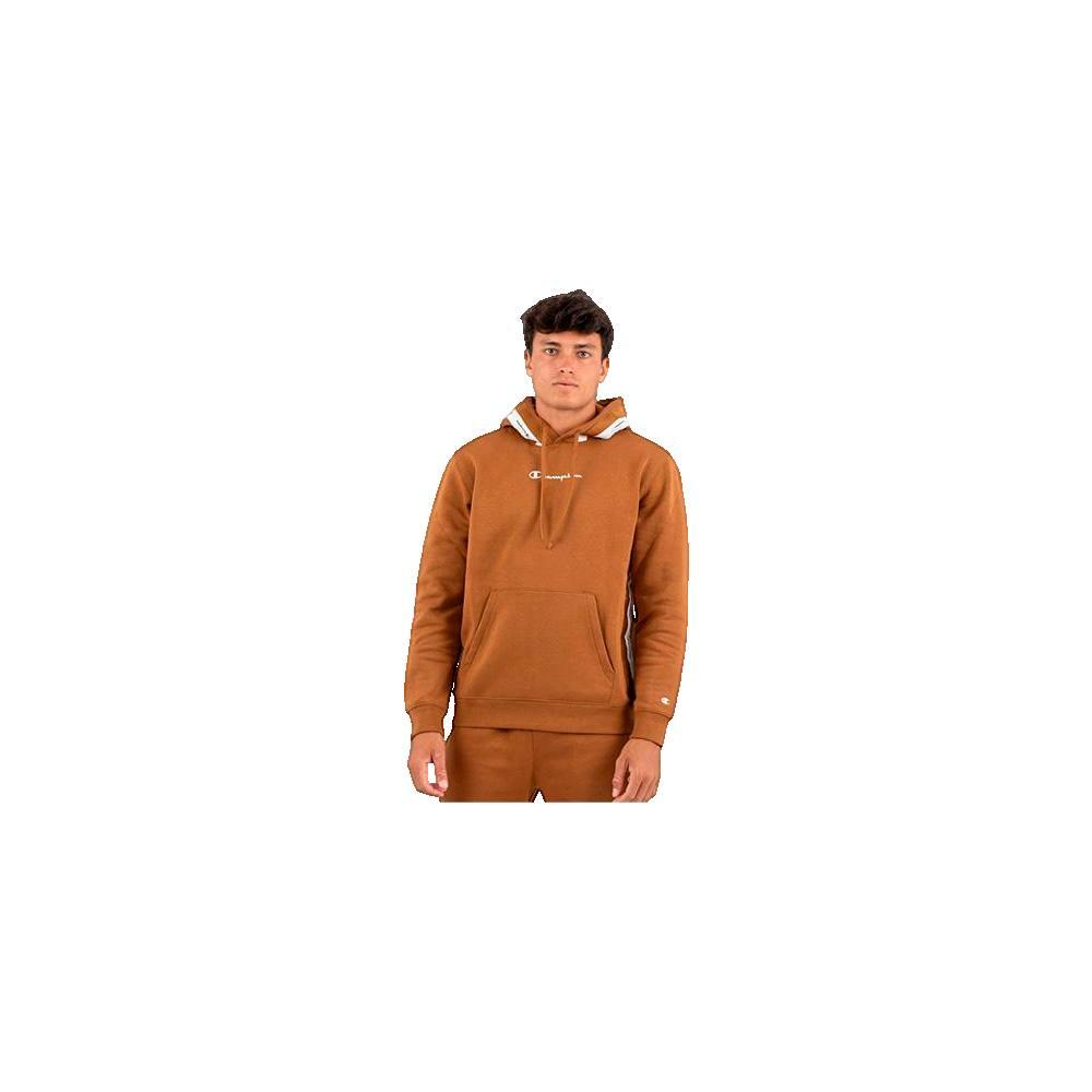 Sweatshirt Hommes Champion Tape Pullover Hoodie marron 1/2