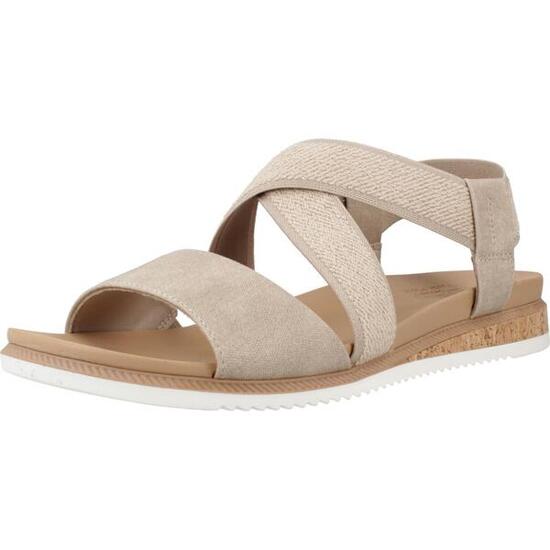 Flache Sandalen Damen Skechers Braun