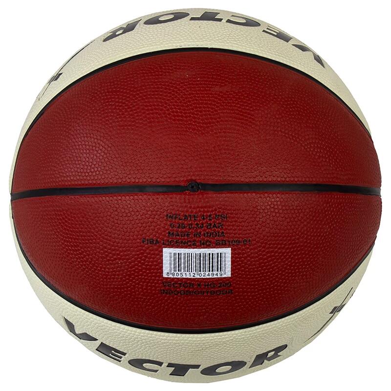 Pallone da basket Vector X HG 200 FIBA in gomma, misura 7 4/5