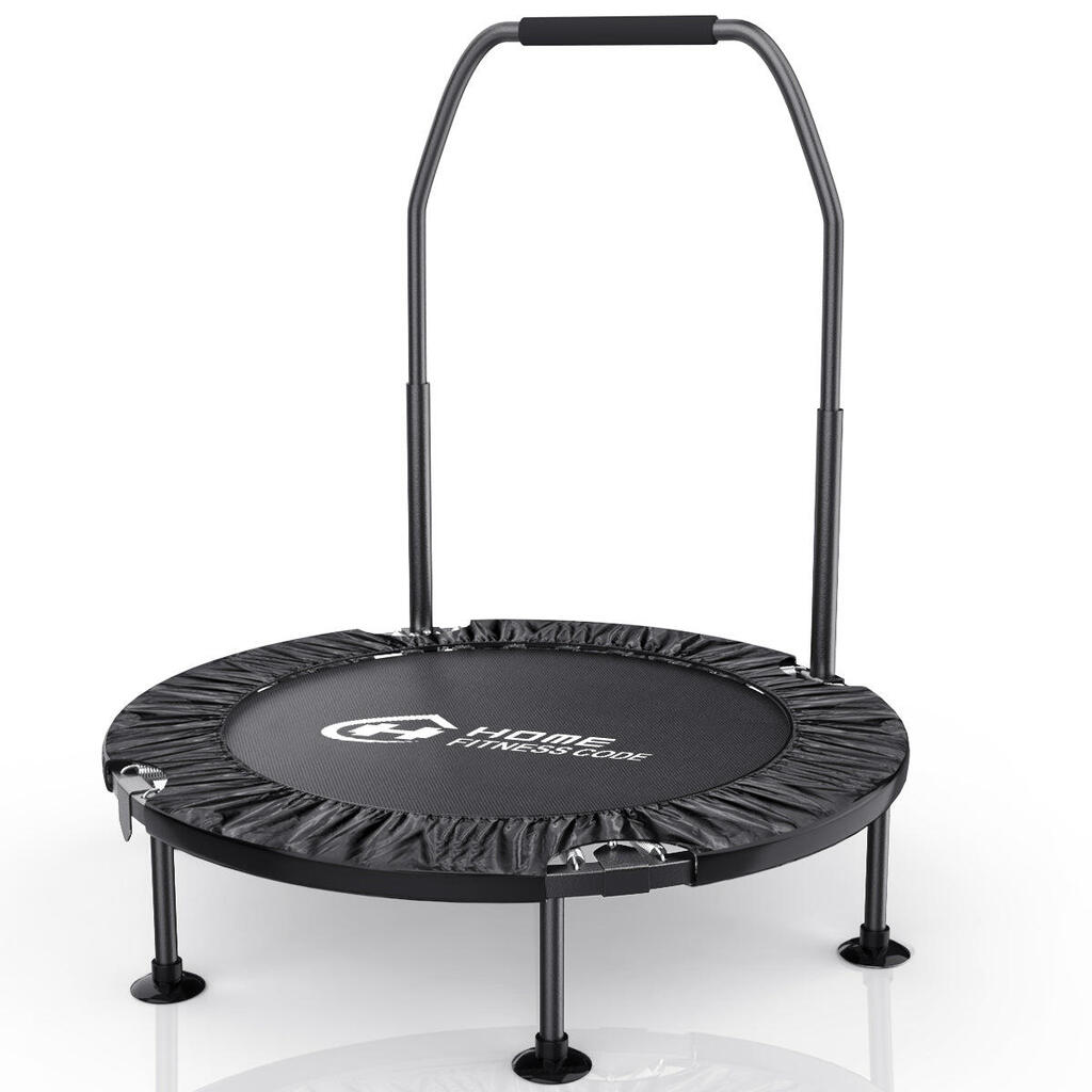 40-Inch Folding Trampoline with Adjustable Handle & Suction Feet