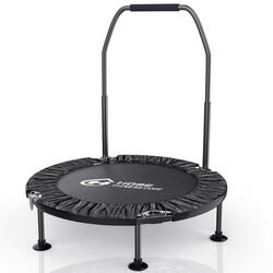 Trampoline Pliable 102 cm avec Barre Réglable et Pieds Ventouse