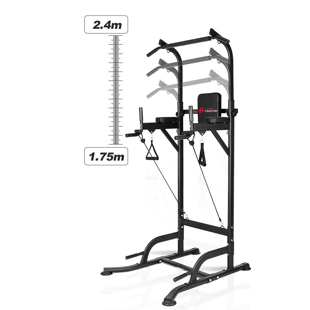 Multi-Functional Power Tower Dip with Adjustable Height 3/6