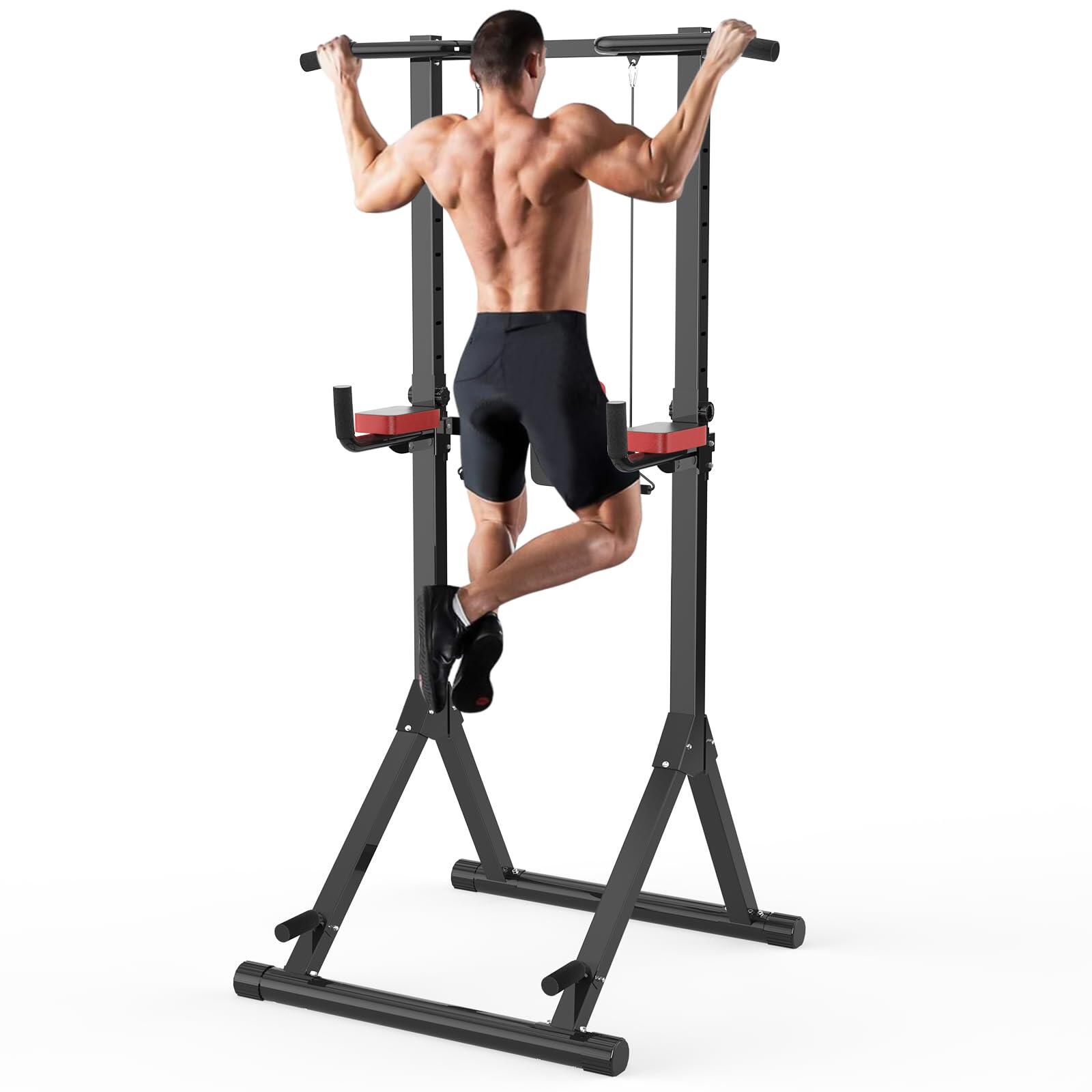 HOMEFITNESSCODE Power Tower Dip Station with Pull Up Bar