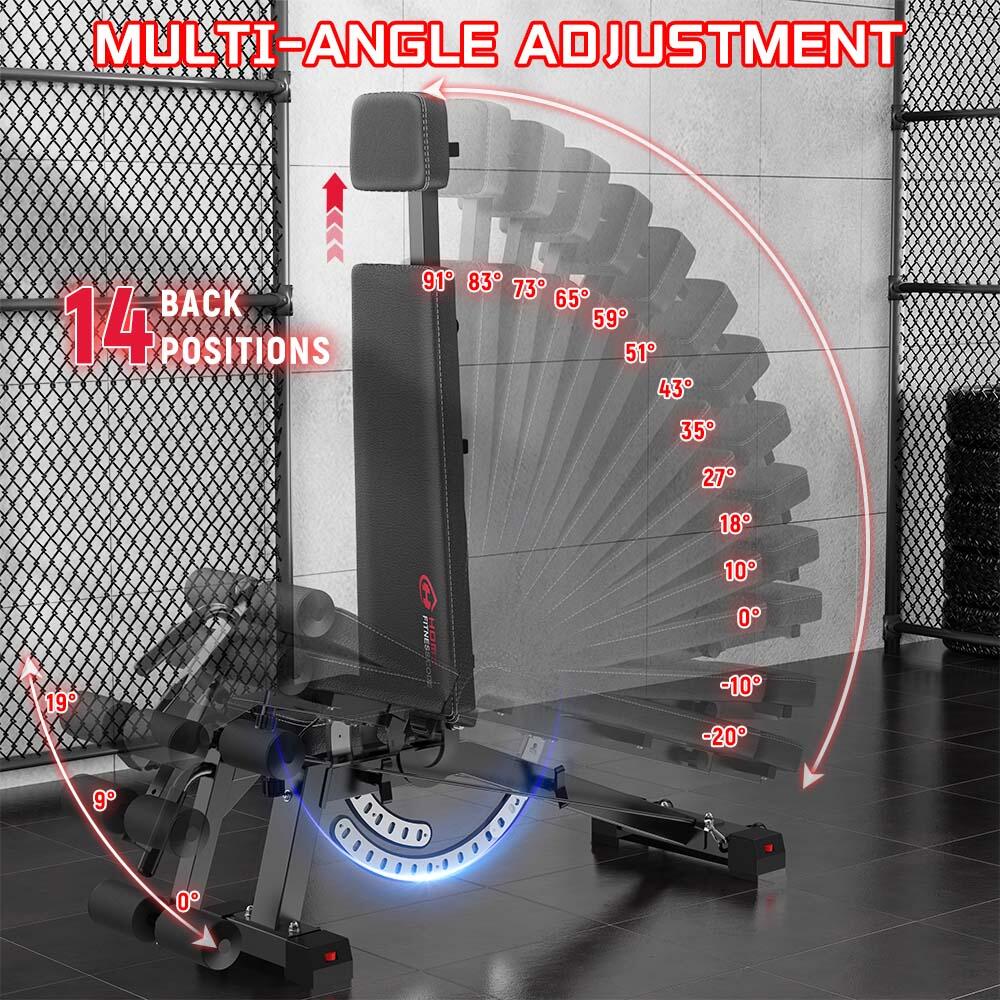 Foldable Weight Bench with 14 Backrest Positions 2/4