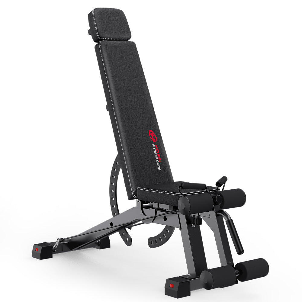 HOMEFITNESSCODE Foldable Weight Bench with 14 Backrest Positions