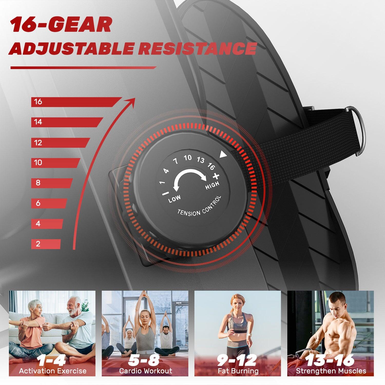 Magnetic Rowing Machine with 16 Resistance Levels & Upright Storage 3/7