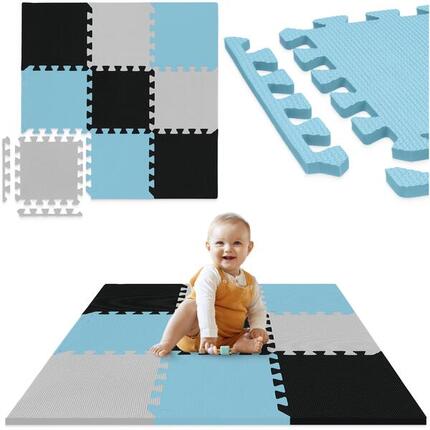 Puzzlematte Baby 9 Stk. 90x90 cm Spielmatte Krabbelmatte Schaumstoff 4FIZJO