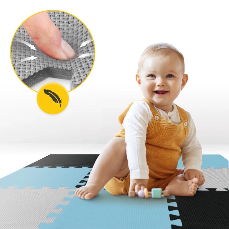 Covoraș educativ pentru copii tip puzzle 4FIZJO 90×90 cm 9 buc.