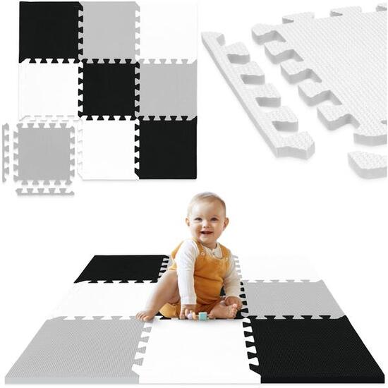 Puzzlematte Baby 9 Stk. 90x90 cm Spielmatte Krabbelmatte Schaumstoff 4FIZJO