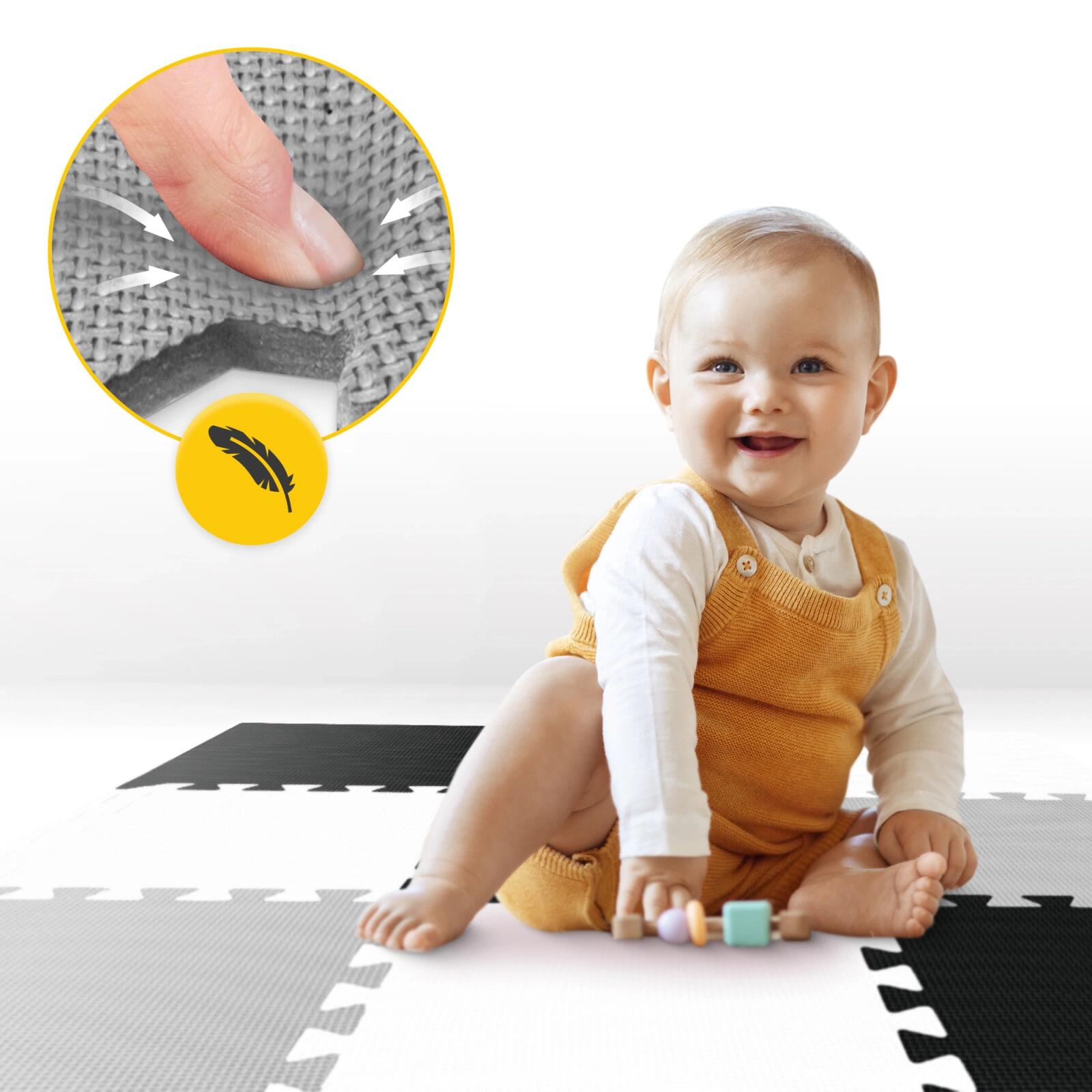 Puzzlematte Baby 9 Stk. 90x90 cm Spielmatte Krabbelmatte Schaumstoff 4FIZJO 7/7