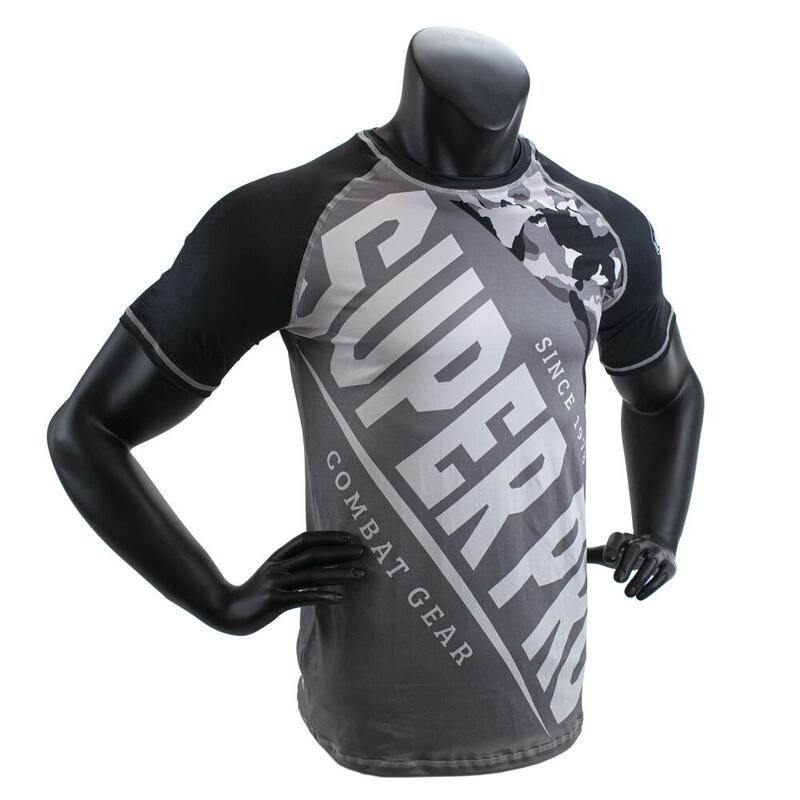 Super Pro Combat Gear T-Shirt Sublimatie Camo Zwart/Grijs/Wit