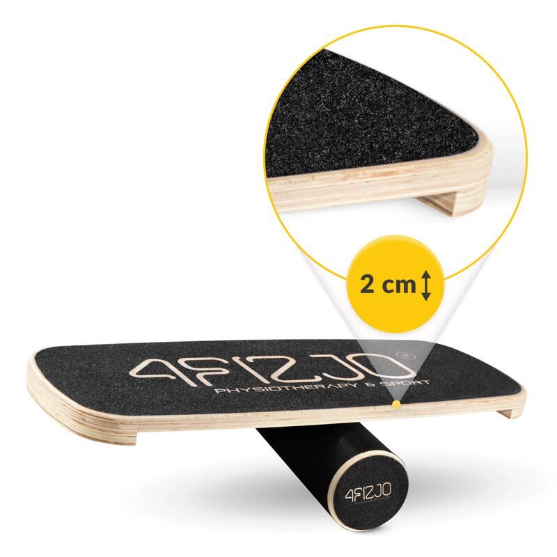 Drewniana platforma do ćwiczeń równowagi BALANCE BOARD PRO 4FIZJO podłużna