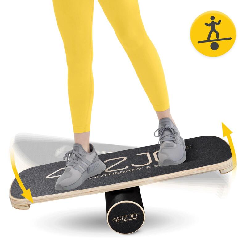 Platformă din lemn, exerciții de echilibru BALANCE BOARD PRO 4FIZJO alungită