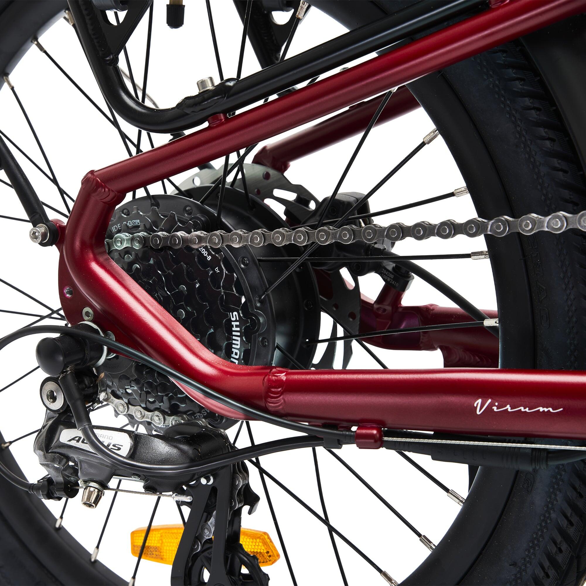 Virum 2025 - Opvouwbare ultralichte e-bike 36V 10Ah - Sangria Rood 4/8