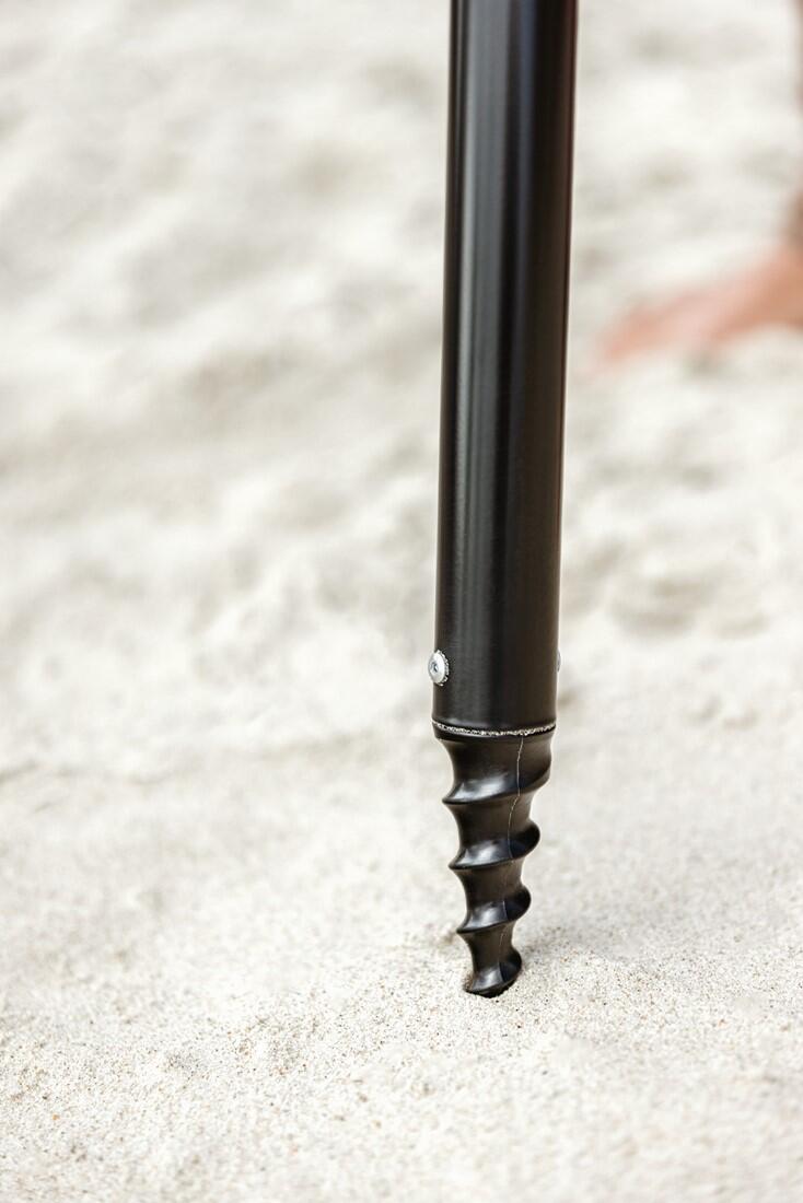 Parasol de plage - Coupe-vent - 160cm - Gris 5/7