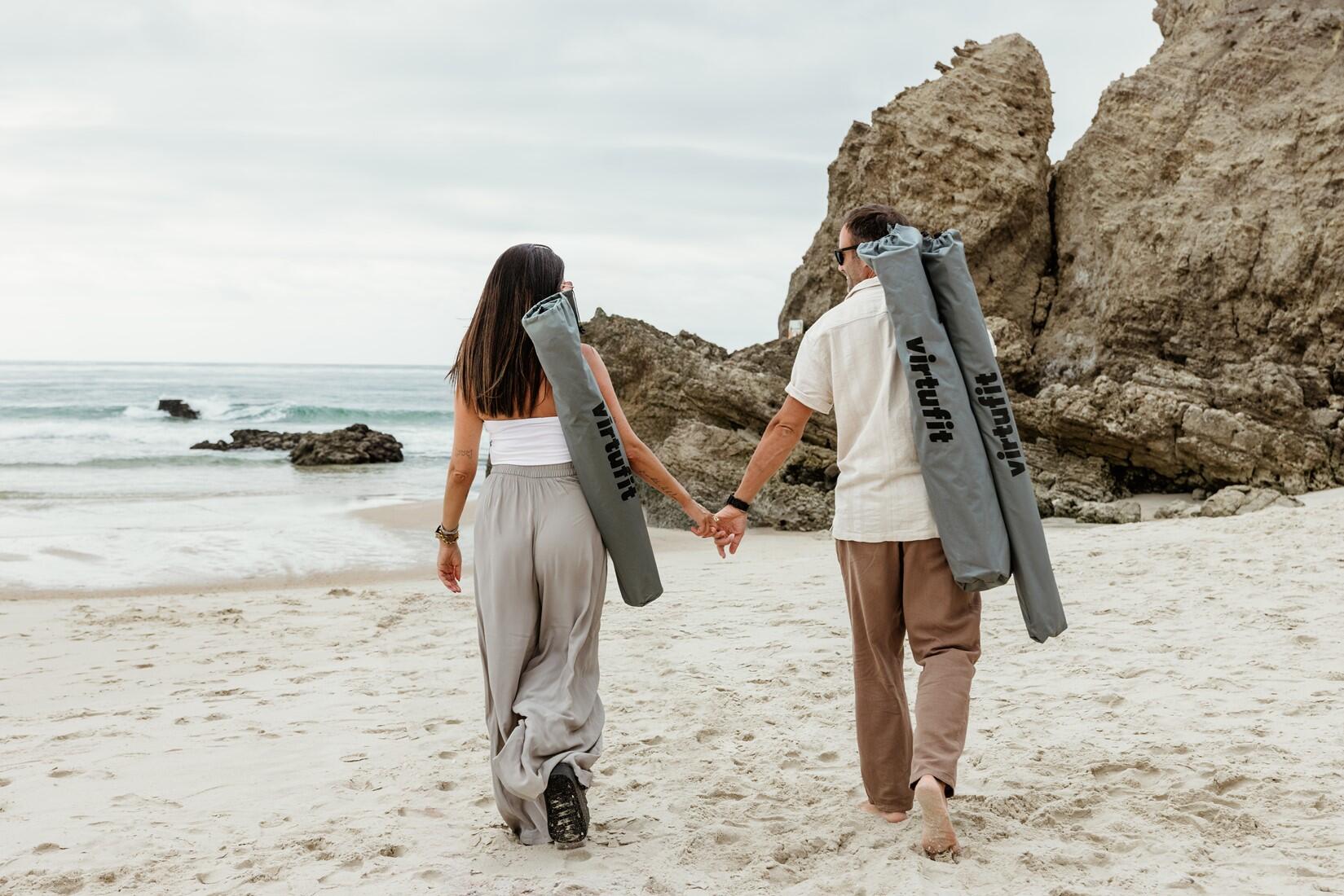 Parasol de plage - Coupe-vent - 160cm - Gris 6/7