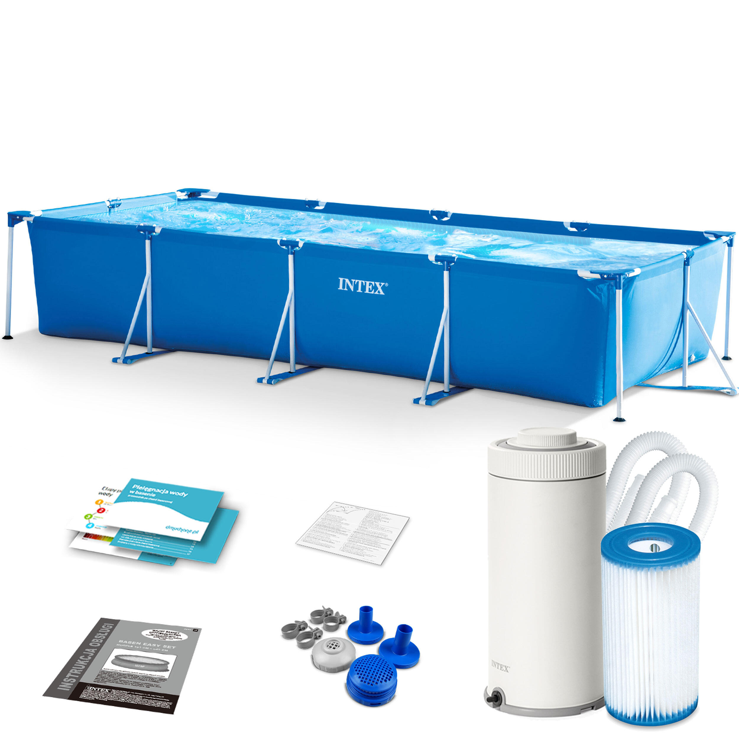 INTEX Intex 28274NP - Piscina Small Frame rettangolare, Pompa Filtro, 450x220x84 cm
