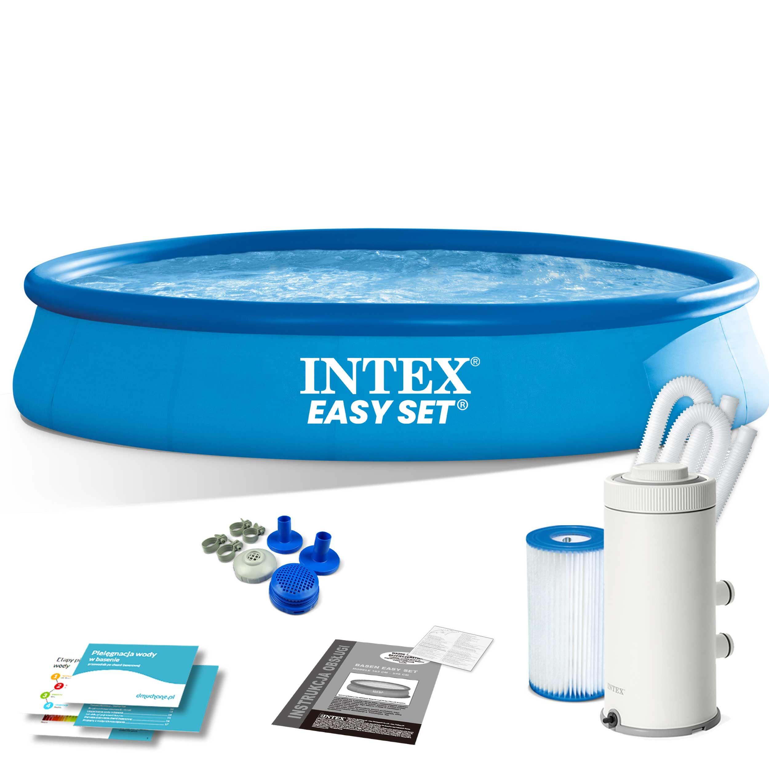 INTEX Nafukovací bazén Intex Easy s filtrací 457 x 84 cm