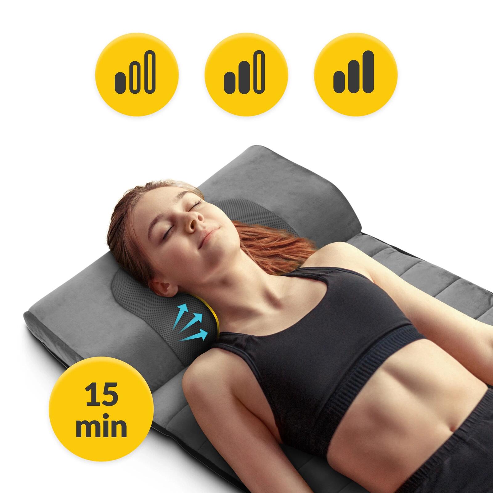 Massageauflage LITE BMM03 4FIZJO Shiatsu Sitzauflage Nacken Rücken Wärme 3/7