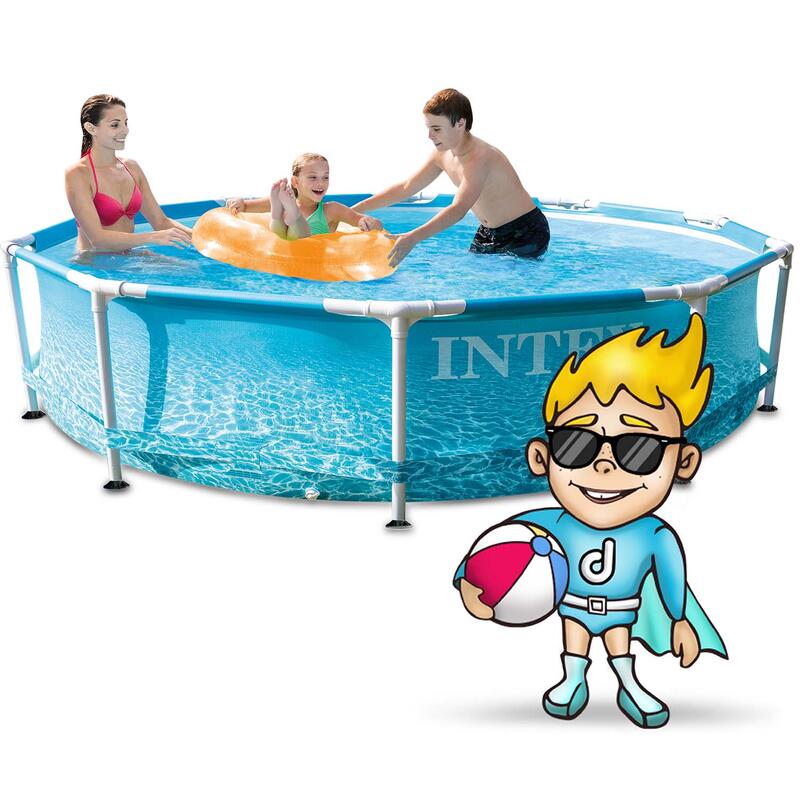 Piscina cu cadru metalic 16in1 INTEX 28208, rotunda, albastra, 305x76 cm